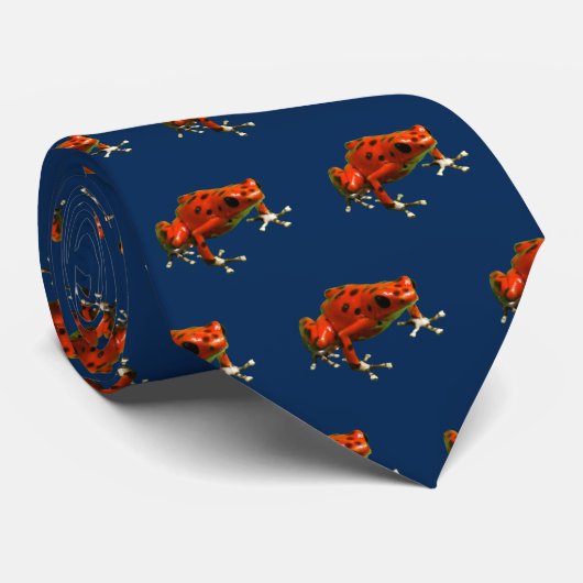 Red Poison Dart Frog Neck Tie Krawatte (Gerollt)