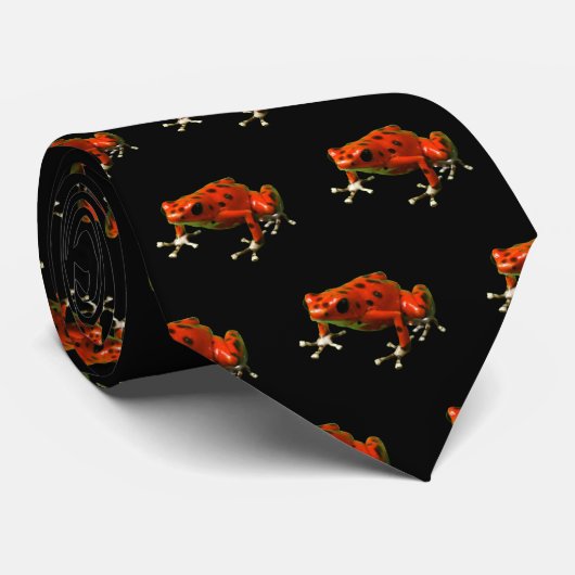 Red Poison Dart Frog Neck Tie Krawatte (Gerollt)