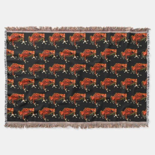 Red Poison Dart Frog Throw Blanket Decke (Vorderseite)