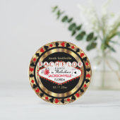 Red Poker Chip Bachelor Party - DIY City & Staat Einladung (Stehend Vorderseite)