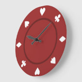 Red Poker Chip Clock Große Wanduhr (Winkel)