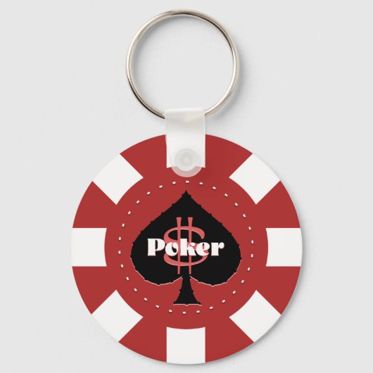 Red Poker Chip Schlüsselanhänger (Vorderseite)