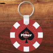 Red Poker Chip Schlüsselanhänger (Vorderseite)