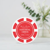 Red Poker Chip Wedding Probe Einladung (Stehend Vorderseite)