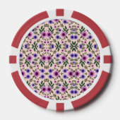 Red poker chip with floral pattern  (Vorderseite)