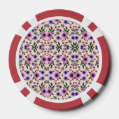 Red poker chip with floral pattern  (Rückseite)