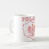 Red Poland Karte mit Eagle Kaffeetasse (Vorderseite Links)