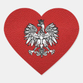 Red Poland Passport Herz-Aufkleber (Vorderseite)