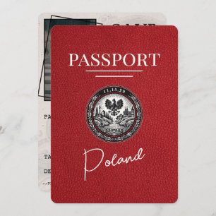 Red Poland Passport Save the Date