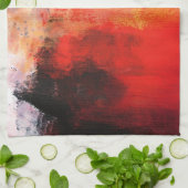 Red Polar - Abstrakte Kunst Geschirrtuch (Gefaltet)