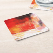 Red Polar - Abstrakte Kunstmalerei Rechteckiger Pappuntersetzer (angewinkelt)