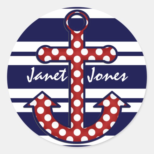 Red Polka Dot Anchor Stickers (Vorderseite)
