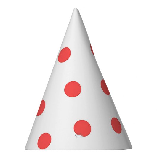 Red Polka Dot auf Pink Party Hat Partyhütchen (Rechts)