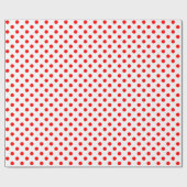 Red Polka Dot auf weißem Medium Space Geschenkpapier (Flach)