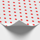Red Polka Dot auf weißem Wrapping Paper Geschenkpapier (Ecke)