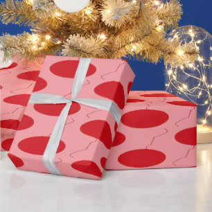 : Red Polka Dot ballon Geschenkpapier
