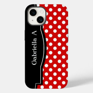 Red Polka Dot Black Frame Case-Mate iPhone Hülle