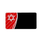 Red Polka Dot Black Star von David Adressaufkleber (Vorne)