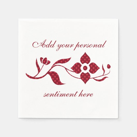 Red Polka Dot Blume Serviette (Vorderseite)