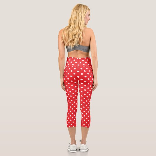Red Polka Dot Capri Leggings (Rückseite)