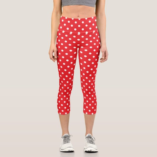 Red Polka Dot Capri Leggings (Vorderseite)