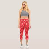 Red Polka Dot Capri Leggings (Vorderseite)