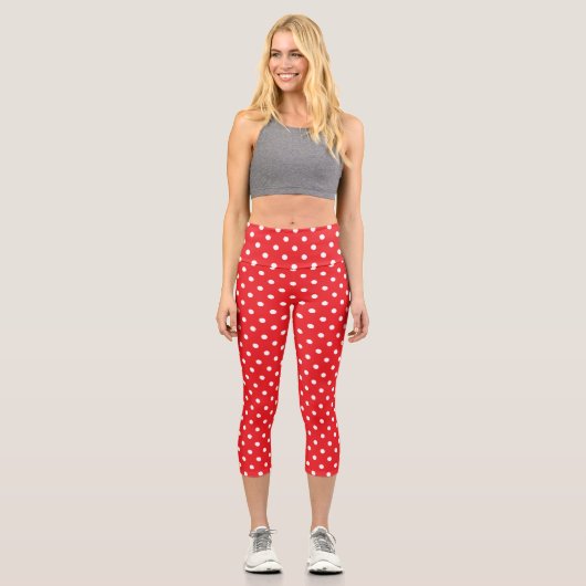 Red Polka Dot Capri Leggings (Vorderseite)