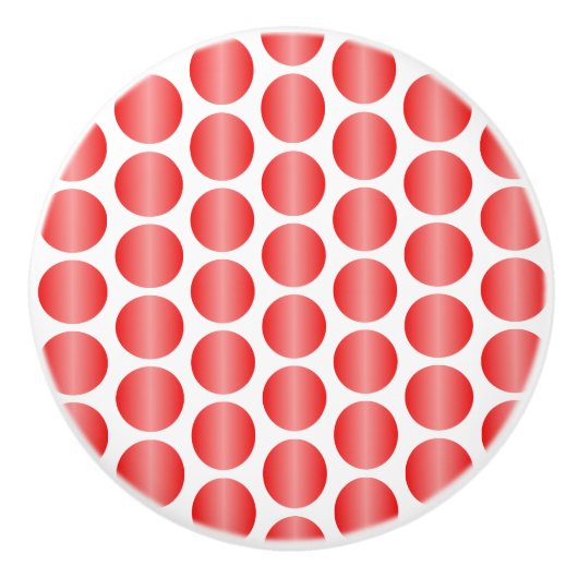 Red Polka Dot Design Keramikknauf (Vorderseite)