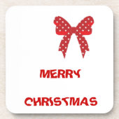 Red Polka Dot Frohe Weihnachten Getränkeuntersetzer (Vorderseite)