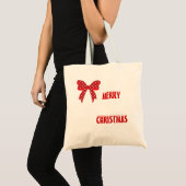 Red Polka Dot Frohe Weihnachten Tragetasche (Vorderseite (Produkt))