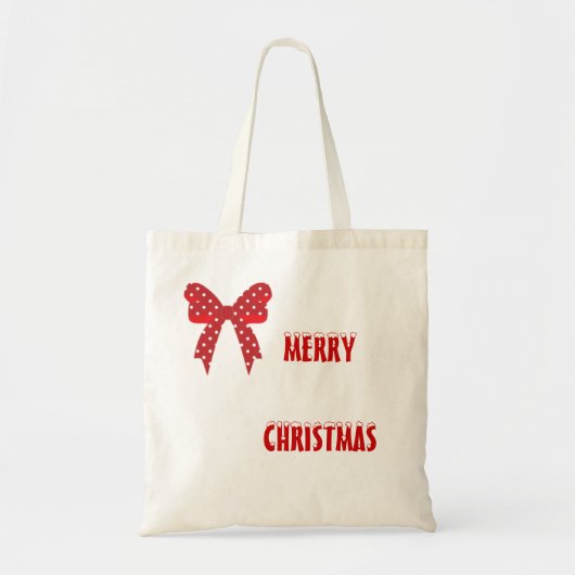 Red Polka Dot Frohe Weihnachten Tragetasche (Vorne)