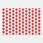 Red Polka Dot Heart Abstrakter Besondere Anlass Geschenkpapier Set (Vorderseite 3)