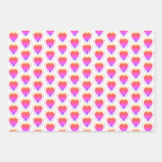 Red Polka Dot Heart Abstrakter Besondere Anlass Geschenkpapier Set (Vorderseite 2)