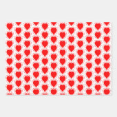 Red Polka Dot Heart Abstrakter Besondere Anlass Geschenkpapier Set (Vorderseite)