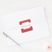 Red Polka Dot Herzlichen Glückwunsch Quadratischer Aufkleber (Umschlag)