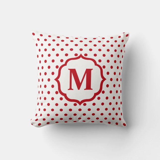 Red Polka Dot Kissen (Vorderseite)