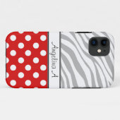 Red Polka Dot Light Zebra Print iPhone 5 Fall Case-Mate iPhone Hülle (Rückseite (Horizontal))