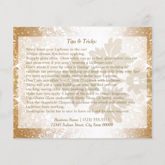 Red Polka Dot Lips Instruction Flyer - Gold (Hinten)