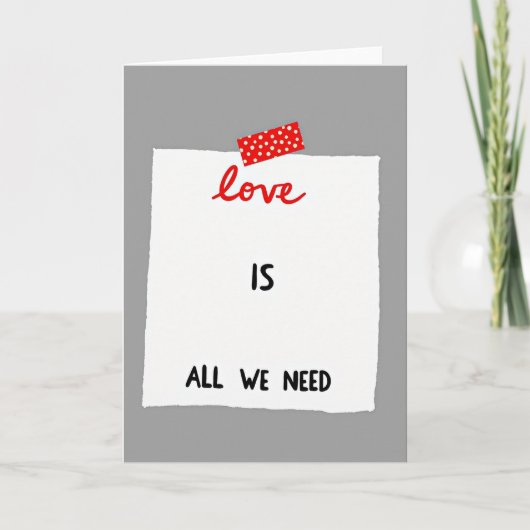 Red Polka Dot Love Note Card Karte (Vorderseite)