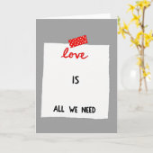 Red Polka Dot Love Note Card Karte (Gelbe Blume)