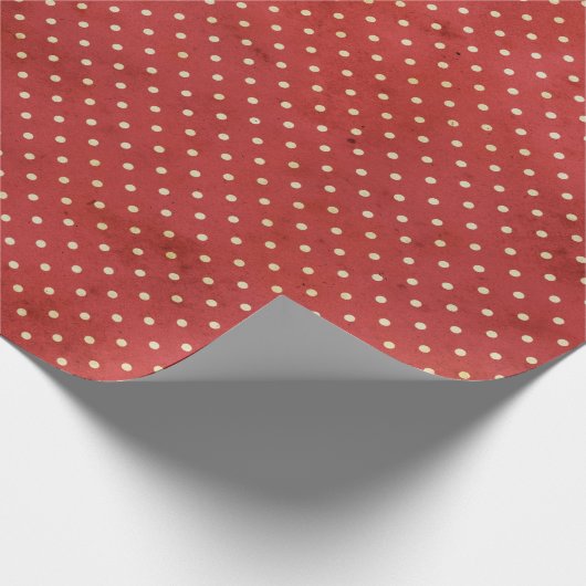 Red Polka Dot Modernes Bauernhaus Geschenkpapier (Ecke)