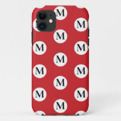 Red Polka Dot Monogram Case-Mate iPhone Hülle (Rückseite)