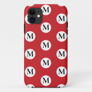 Red Polka Dot Monogram Case-Mate iPhone Hülle
