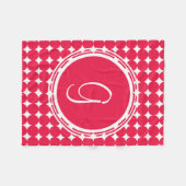 Red Polka Dot Monogram Fleecedecke (Vorderseite (Horizontal))