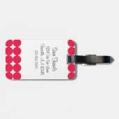 Red Polka Dot Monogram Gepäckanhänger (Rückseite horizontal)