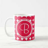 Red Polka Dot Monogram Kaffeetasse (Links)