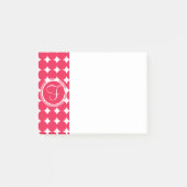 Red Polka Dot Monogram Post-it Klebezettel (Vorderseite)