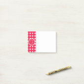 Red Polka Dot Monogram Post-it Klebezettel (Auf Schreibtisch)