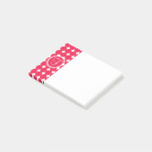 Red Polka Dot Monogram Post-it Klebezettel (angewinkelt)
