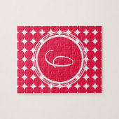 Red Polka Dot Monogram Puzzle (Horizontal)